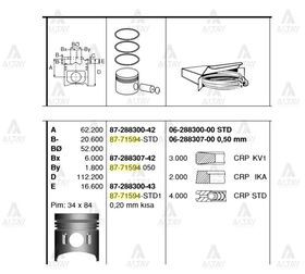 MITSUBISHI CANTER FE-659 PİSTON SEKMANLI 0.50 GOETZE